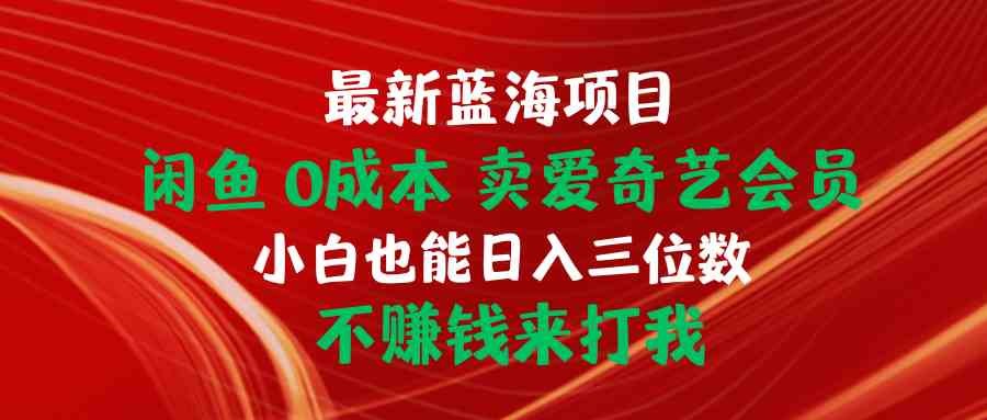 闲鱼卖会员，0成本，当日出单 日入1.5k，持续复购