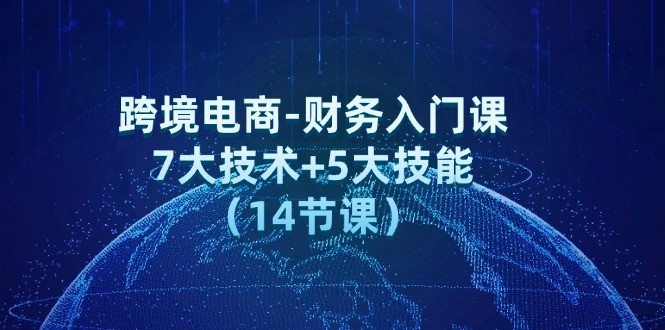 （12047期）跨境电商-财务入门课：7大技术+5大技能（14节课）