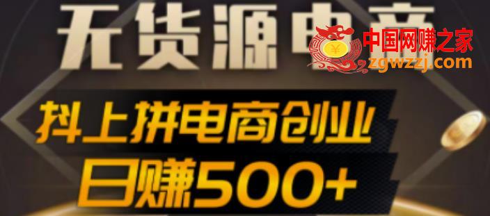 抖上拼无货源电商创业项目、外面收费12800，日赚500+的案例解析参考,项目,平台,视频,第1张