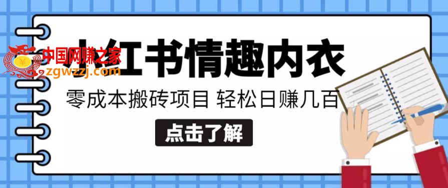 【搬砖项目】小红书0成本情趣内衣搬砖项目，轻松日赚几百+,1.jpg,教学,砖,年轻人,第1张