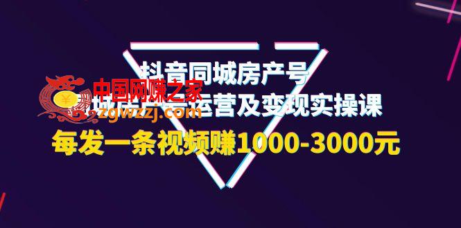 抖音同城房产号，同城房产号运营及变现实操课，每发一条视频赚1000-3000元,抖音同城房产号，同城房产号运营及变现实操课，每发一条视频赚1000-3000元,房产,mp,视频,第1张