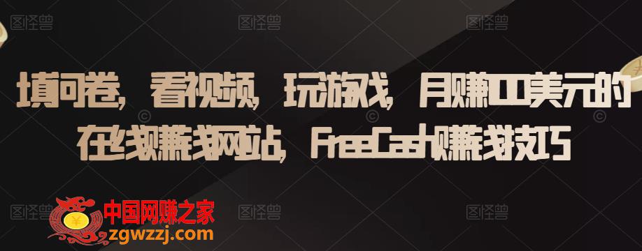 FreeCash在线网站赚钱技巧：填问卷、看视频、玩游戏月赚100美元,填问卷，看视频，玩游戏，月赚100美元的在线赚钱网站，FreeCash赚钱技巧,网站,第1张