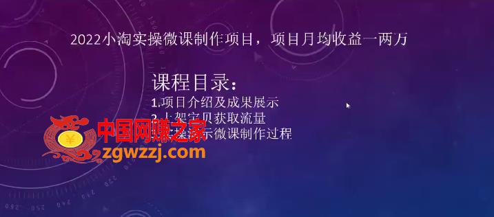 2022小淘实操微课制作项目，项目月均收益一两万