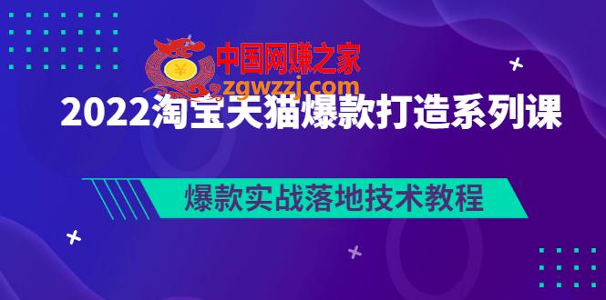 2022淘宝天猫打造爆款系列课，爆款落地实战教程（价值1980元）