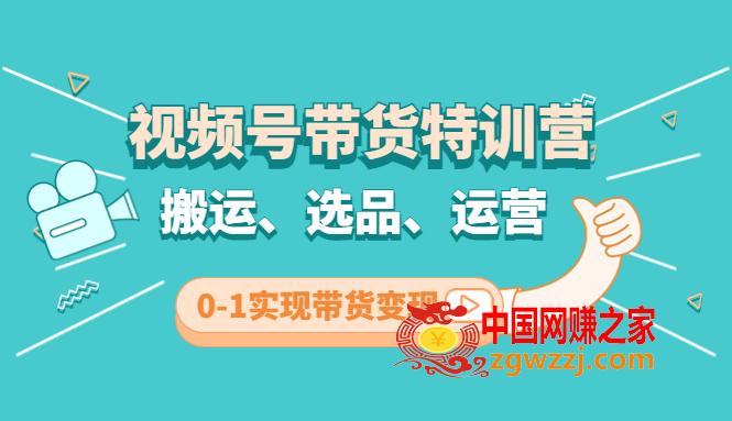 视频号带货特训营(第3期)：搬运、选品、运营、0-1实现带货变现,视频号带货特训营(第3期)：搬运、选品、运营、0-1实现带货变现,视频,号,货,第1张