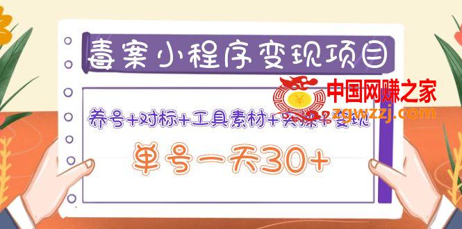 图文案小程序变现项目：养号+对标+工具素材+实操+变现，单号一天30+,毒案小程序变现项目：养号+对标+工具素材+实操+变现，单号一天30+,项目,工具,课程,第1张