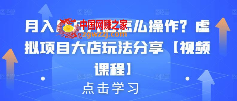 月入几万大店怎么操作？虚拟项目大店玩法分享,月入几万大店怎么操作？虚拟项目大店玩法分享【视频课程】,利润,项目,店铺,第1张