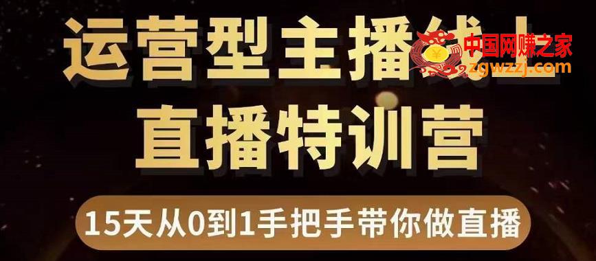 直播电商运营型主播特训营，0基础15天手把手带你做直播带货