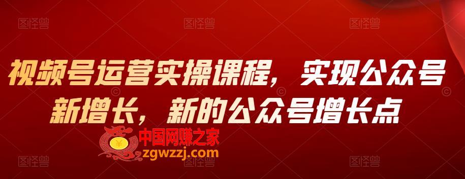 视频号运营实操课程：实现公众号新增长，新的公众号增长点,视频号运营实操课程，实现公众号新增长，新的公众号增长点,视频,课程,公众号,第1张