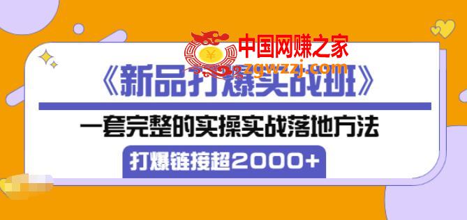 高客单价《新品打爆实战班》,一套完整的实操实战落地方法，打爆链接超2000+（28节课)