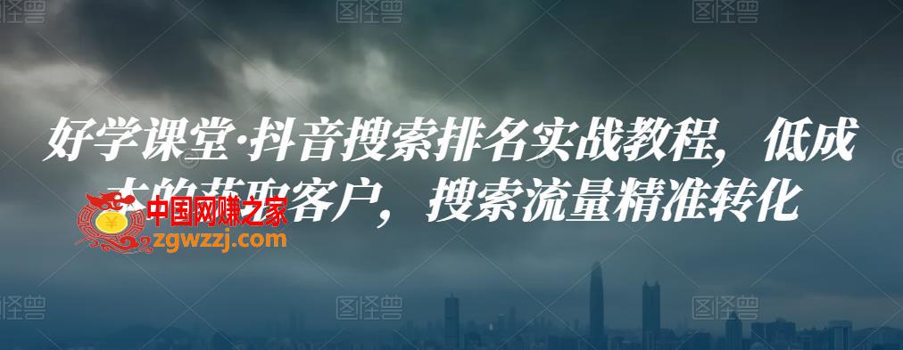 好学课堂·抖音搜索排名实战教程，低成本的获取客户，搜索流量精准转化