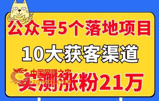 公众号5个月入过万的落地项目：10大获客渠道，实测涨粉21万！,公众号5个月入过万的落地项目，10大获客渠道，实测涨粉21万！,公众号,推广,项目,第1张