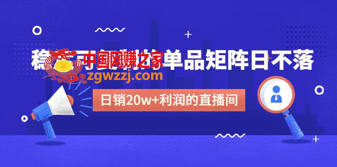 某电商线下课程，稳定可**的单品矩阵日不落，做一个日销20w+利润的直播间,某电商线下课程，稳定可**的单品矩阵日不落，做一个日销20w 利润的直播间,矩阵,日销,第1张