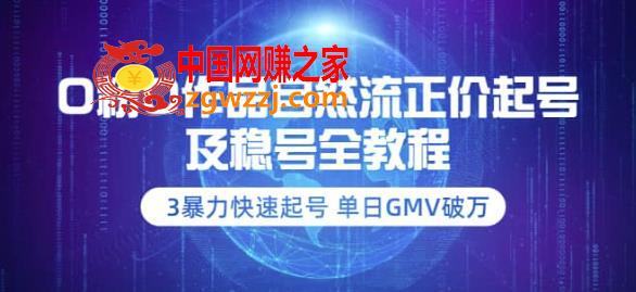 0粉0作品自然流正价起号及稳号全教程：3暴力快速起号单日GMV破万（价值2980）,0粉0作品自然流正价起号及稳号全教程：3暴力快速起号单日GMV破万-价值2980,号,流量,第1张