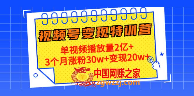 20天视频号变现特训营：单视频播放量2亿+3个月涨粉30w+变现20w+,20天视频号变现特训营：单视频播放量2亿+3个月涨粉30w+变现20w+,特训,视频,第1张