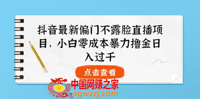 抖音最新偏门不露脸直播项目，小白零成本暴力撸金日入1000+