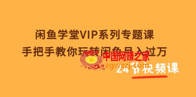 闲鱼学堂VIP系列专题课：手把手教你玩转闲鱼月入过万（共24节视频课）