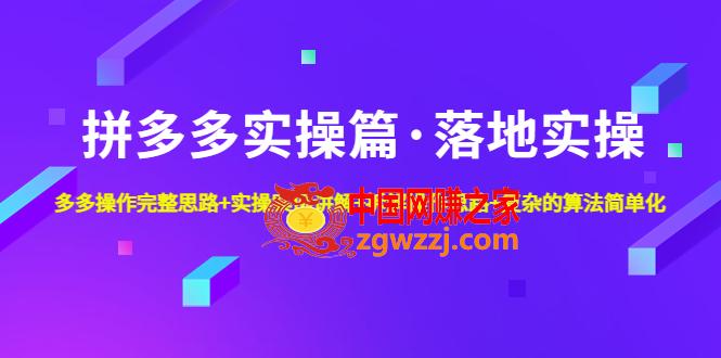 拼多多实操篇·落地实操 完整思路+实操案例+拆解操作思路+复杂的算法简单化,拼多多实操篇·落地实操 完整思路+实操案例+拆解操作思路+复杂的算法简单化,操作,案例,思路,第1张