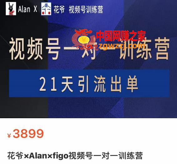 花爷×Alan×figo视频号训练营，带货，涨粉，直播，游戏，四大变现新方向，21天引流出单