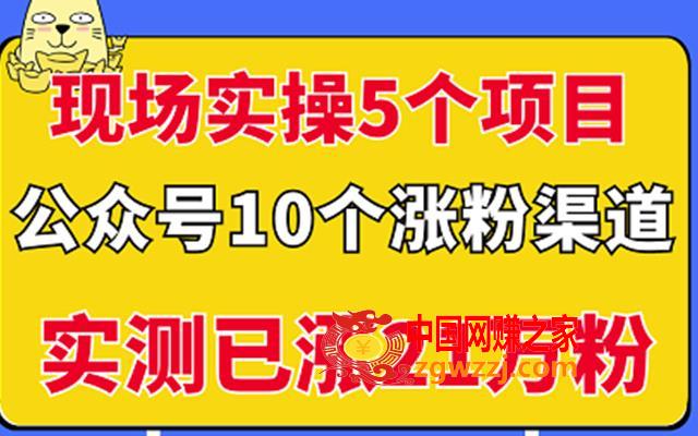 现场实操5个公众号项目，10个涨粉渠道，实测已涨21万粉