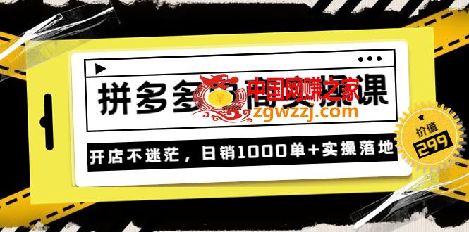 拼多多电商实操课：开店不迷茫，日销1000单+实操落地,图片[1]-不灭《拼多多电商实操课》开店不迷茫，日销1000单+实操落地（价值299元）-阿灿说钱,日销,操,落地,第1张