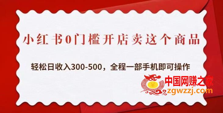 小红书0门槛开店卖这个商品，轻松日收入300-500，全程一部手机即可操作,小红书0门槛开店卖这个商品，轻松日收入300-500，全程一部手机即可操作,项目,mp,商品,第1张