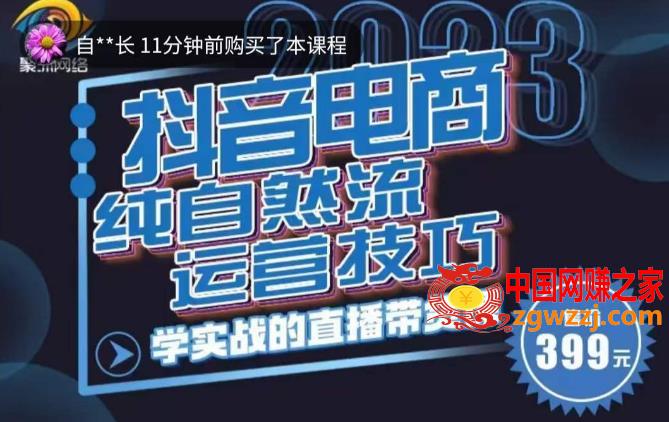 李扭扭·2023自然流运营技巧，纯自然流不亏品起盘直播间，实战直播带货课（视频课+话术文档）