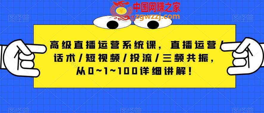 高级直播运营系统课，直播运营/话术/短视频/投流/三频共振，从0~1~100详细讲解！,高级直播运营系统课，直播运营/话术/短视频/投流/三频共振，从0~1~100详细讲解！,mp,方法,视频,第1张