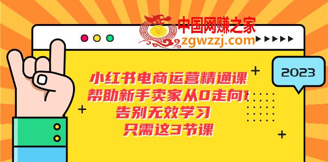 小红书电商·运营精通课，帮助新手卖家从0走向1 告别无效学习（7节视频课）