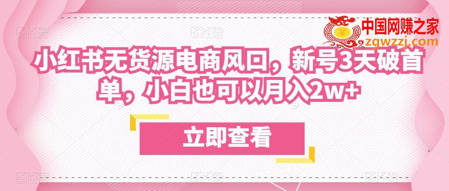 众狼电商余文小红书无货源电商风口，新号3天破首单，小白也可以月入2w+,众狼电商余文小红书无货源电商风口，新号3天破首单，小白也可以月入2w+,书,新号,mp,第1张