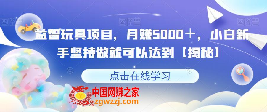 益智玩具项目，月赚5000＋，小白新手坚持做就可以达到【揭秘】