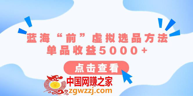 某公众号付费文章《蓝海“前”虚拟选品方法：单品收益5000+》,某公众号付费文章《蓝海“前”虚拟选品方法：单品收益5000+》,蓝海,商品,市场,第1张