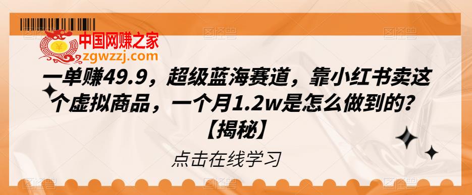 一单赚49.9，超级蓝海赛道，靠小红书卖这个虚拟商品，一个月1.2w是怎么做到的？【揭秘】,一单赚49.9，超级蓝海赛道，靠小红书卖这个虚拟商品，一个月1.2w是怎么做到的？【揭秘】,赛道,蓝海,项目,第2张