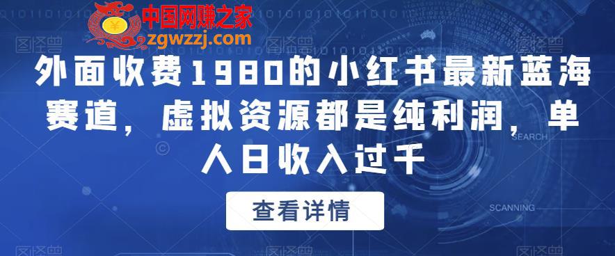 外面收费1980的小红书最新蓝海赛道，虚拟资源都是纯利润，单人日收入过千,外面收费1980的小红书最新蓝海赛道，虚拟资源都是纯利润，单人日收入过千,资源,项目,第1张