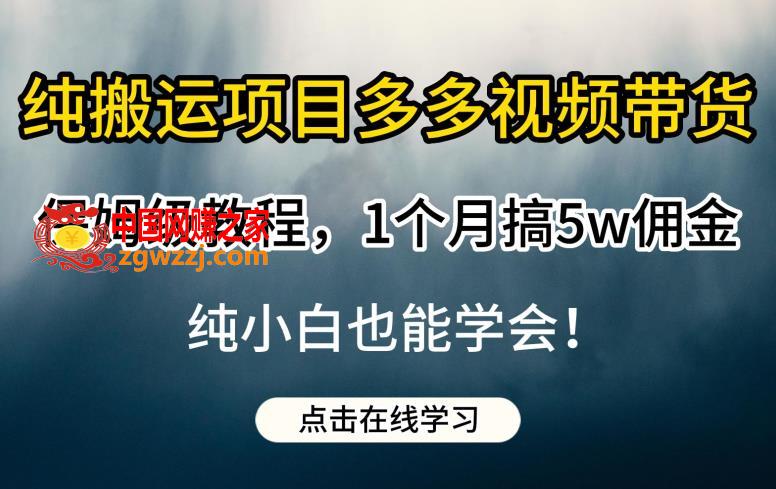 纯搬运项目多多视频带货保姆级教程，1个月搞5w佣金，纯小白也能学会【揭秘】,纯搬运项目多多视频带货保姆级教程，1个月搞5w佣金，纯小白也能学会【揭秘】,视频,项目,不用,第1张