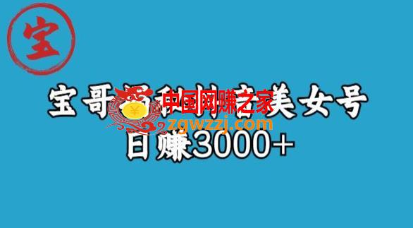 宝哥揭秘抖音美女号玩法，日赚3000+【揭秘】