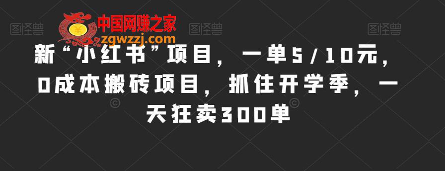 新“小红书”项目，一单5/10元，0成本搬砖项目，抓住开学季，一天狂卖300单【揭秘】,19017337b36b0d1fe786bceadc39dd06_1-354.jpg,项目,流量,第1张