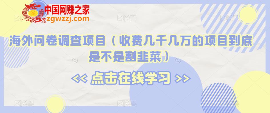 海外问卷调查项目（收费几千几万的项目到底是不是割韭菜）【揭秘】,海外问卷调查项目（收费几千几万的项目到底是不是割韭菜）【揭秘】,项目,海外,第1张