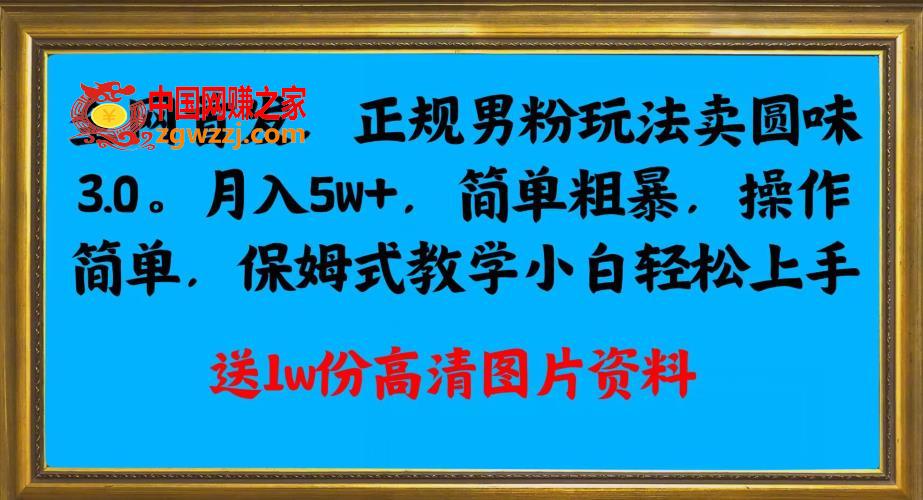 全网首发正规男粉玩法卖圆味3.0，月入5W+，简单粗暴，操作简单，保姆式教学，小白轻松上手,全网首发正规男粉玩法卖圆味3.0，月入5W+，简单粗暴，操作简单，保姆式教学，小白轻松上手,项目,教程,所讲,第1张