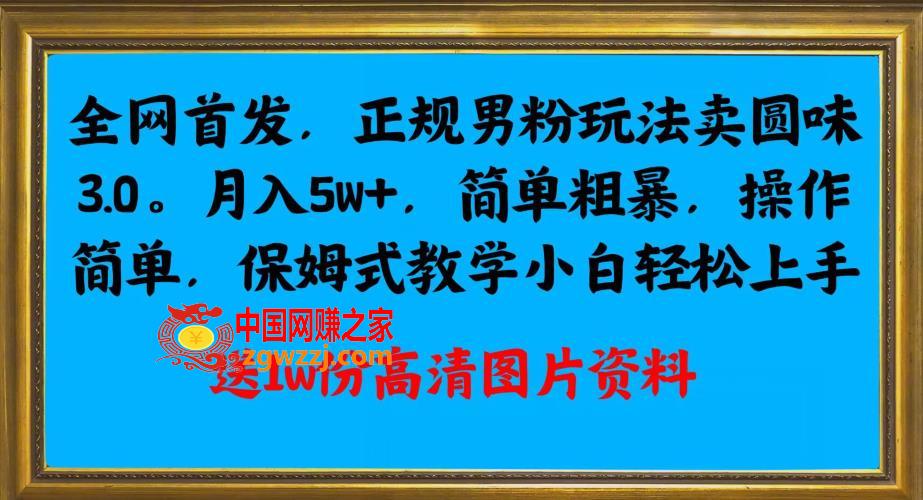 全网首发正规男粉玩法卖圆味3.0，月入5W+，简单粗暴，操作简单，保姆式教学，小白轻松上手,6efad7f321eef038bdb53dcdc8a45766_1-206.jpg,项目,教程,所讲,第2张