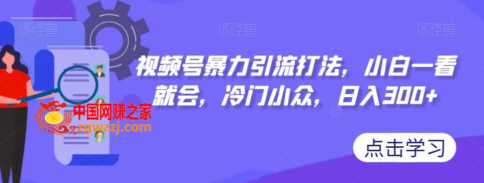 视频号暴力引流打法，小白一看就会，冷门小众，日入300+【揭秘】,视频号暴力引流打法，小白一看就会，冷门小众，日入300+【揭秘】,视频,实操,项目,第1张