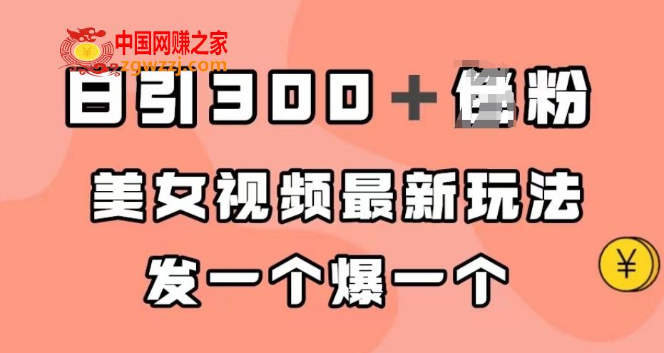 日引300＋男粉，美女视频最新玩法，发一个爆一个【揭秘】,日引300＋男粉，美女视频最新玩法，发一个爆一个【揭秘】,一个,视频,项目,第1张