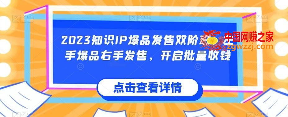 2023知识IP爆品发售双阶班，左手爆品右手发售，开启批量收钱,2023知识IP爆品发售双阶班，左手爆品右手发售，开启批量收钱,发售,布局,流量,第1张