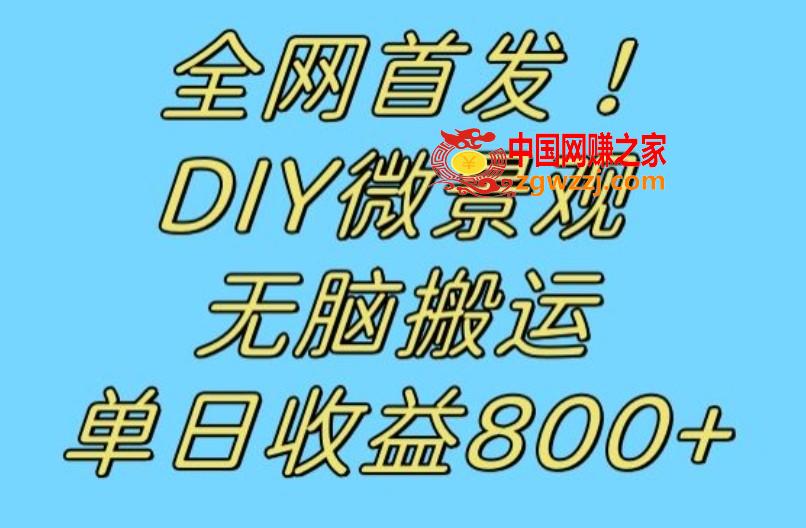 全网首发冷门赛道！DIY微景观，无脑搬运视频，日收益800+【揭秘】,全网首发冷门赛道！DIY微景观，无脑搬运视频，日收益800+【揭秘】,景观,项目,制作,第1张