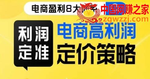 8大体系利润篇·利润定准电商高利润定价策略线上课,8大体系利润篇·利润定准电商高利润定价策略线上课,利润,第1张