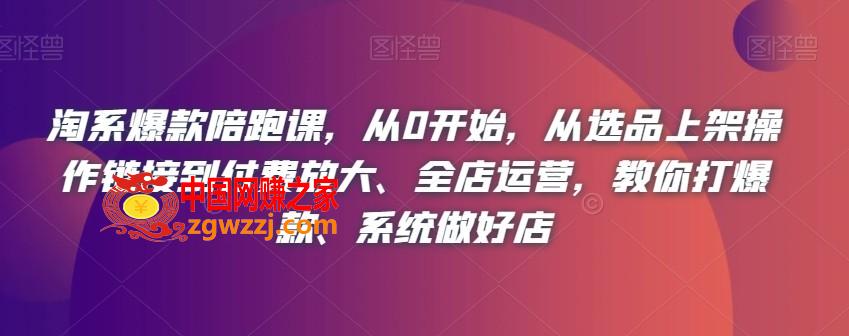 淘系爆款陪跑课，从0开始，从选品上架操作链接到付费放大、全店运营，教你打爆款、系统做好店,淘系爆款陪跑课，从0开始，从选品上架操作链接到付费放大、全店运营，教你打爆款、系统做好店,直播,运营,实操,第1张