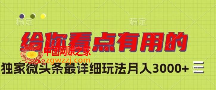 独家微头条最详细玩法，月入3000+【揭秘】,独家微头条最详细玩法，月入3000+【揭秘】,独家,头条,详细,第1张