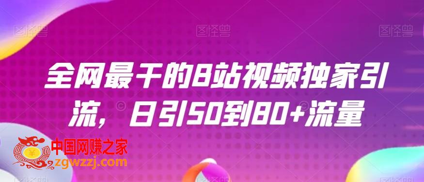 全网最干的B站视频独家引流，日引50到80+流量【揭秘】,全网最干的B站视频独家引流，日引50到80+流量【揭秘】,如何,视频,项目,第1张