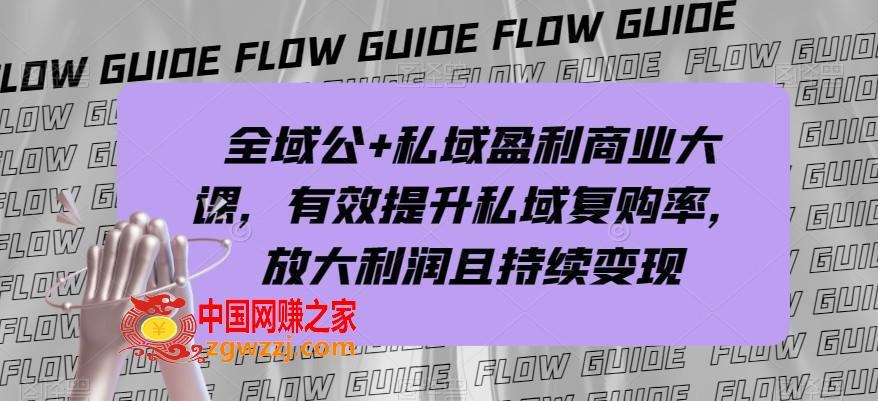 全域公+私域盈利商业大课，有效提升私域复购率，放大利润且持续变现