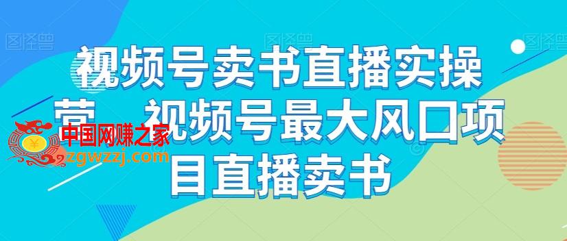 视频号卖书直播实操营，视频号最大风囗项目直播卖书